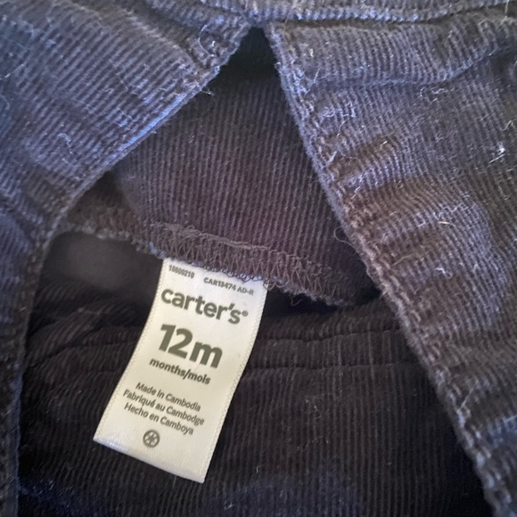 12 months Baby Boy Black Corduroy Overalls from Carter’s 🌟$10 deal!🌟 - Picture 2 of 2